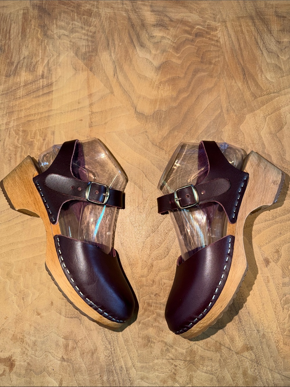 MIA Sofie Wooden Sandals Size 37 Wine - Picture 8 of 8